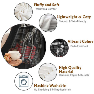 Electrician Skeleton Throw Blanket Waiting On Parts Funny Graphic TS10 Print Your Wear