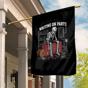 Electrician Skeleton Garden Flag Waiting On Parts Funny Graphic TS10 Print Your Wear