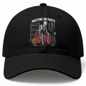 Electrician Skeleton Baseball Cap Waiting On Parts Funny Graphic TS10 Print Your Wear