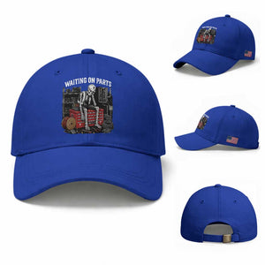 Electrician Skeleton Baseball Cap Waiting On Parts Funny Graphic TS10 Baseball Cap Universal Fit Royal Blue Print Your Wear