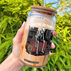Electrician Skeleton Glass Can Waiting On Parts Funny Graphic TS10 Black Print Your Wear