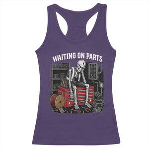 Electrician Skeleton Racerback Tank Top Waiting On Parts Funny Graphic TS10 Purple Print Your Wear