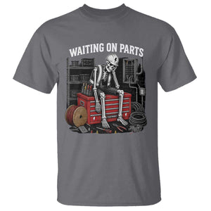 Electrician Skeleton T Shirt Waiting On Parts Funny Graphic TS10 Charcoal Print Your Wear