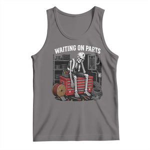 Electrician Skeleton Tank Top Waiting On Parts Funny Graphic TS10 Deep Heather Print Your Wear