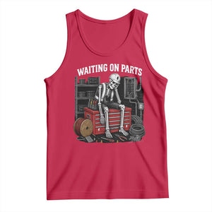 Electrician Skeleton Tank Top Waiting On Parts Funny Graphic TS10 Red Print Your Wear