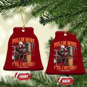 Electrician Lineman Skeleton Graphic Ceramic Ornament Pullin Wire Til I Retire TS10 Print Your Wear
