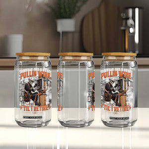 Electrician Lineman Skeleton Graphic Glass Can Pullin Wire Til I Retire TS10 Print Your Wear