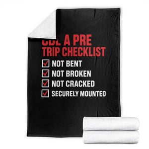 CDL A Pre Trip Checklist Trucker Throw Blanket Driver Safety Inspection Graphic TS10 Black Print Your Wear