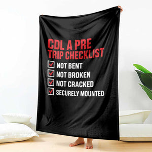CDL A Pre Trip Checklist Trucker Throw Blanket Driver Safety Inspection Graphic TS10 Print Your Wear