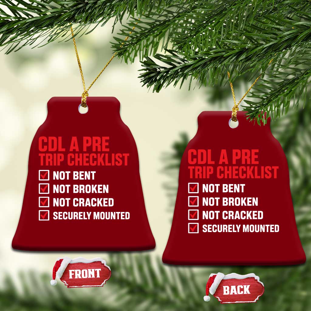 CDL A Pre Trip Checklist Trucker Ceramic Ornament Driver Safety Inspection Graphic TS10 Print Your Wear