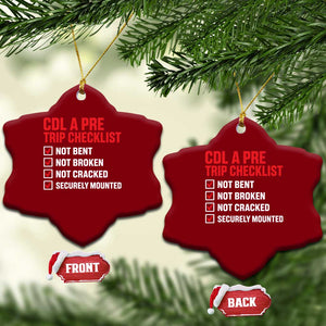 CDL A Pre Trip Checklist Trucker Ceramic Ornament Driver Safety Inspection Graphic TS10 Print Your Wear