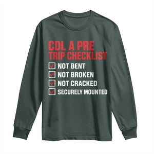 CDL A Pre Trip Checklist Trucker Long Sleeve Shirt Driver Safety Inspection Graphic TS10 Dark Forest Green Print Your Wear