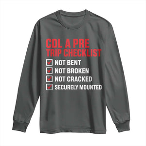 CDL A Pre Trip Checklist Trucker Long Sleeve Shirt Driver Safety Inspection Graphic TS10 Dark Heather Print Your Wear