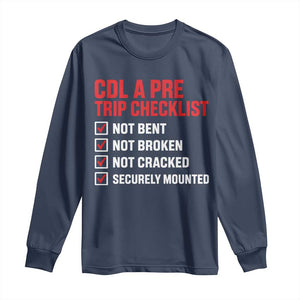 CDL A Pre Trip Checklist Trucker Long Sleeve Shirt Driver Safety Inspection Graphic TS10 Navy Print Your Wear