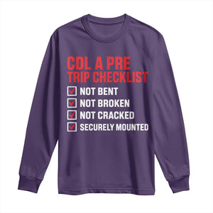 CDL A Pre Trip Checklist Trucker Long Sleeve Shirt Driver Safety Inspection Graphic TS10 Purple Print Your Wear