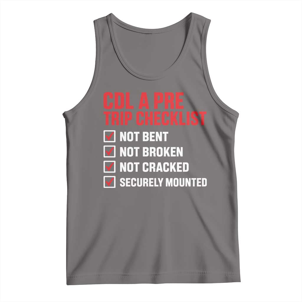 CDL A Pre Trip Checklist Trucker Tank Top Driver Safety Inspection Graphic TS10 Deep Heather Print Your Wear