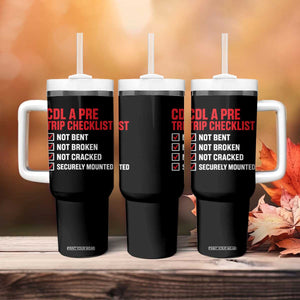 CDL A Pre Trip Checklist Trucker Tumbler With Handle Driver Safety Inspection Graphic TS10 Print Your Wear