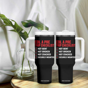 CDL A Pre Trip Checklist Trucker Tumbler With Handle Driver Safety Inspection Graphic TS10 Print Your Wear