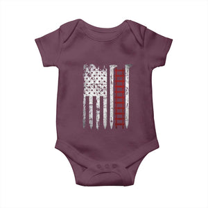 American Flag Railroad Baby Onesie Railway Workers Track Spike Graphic TS10 Maroon Print Your Wear