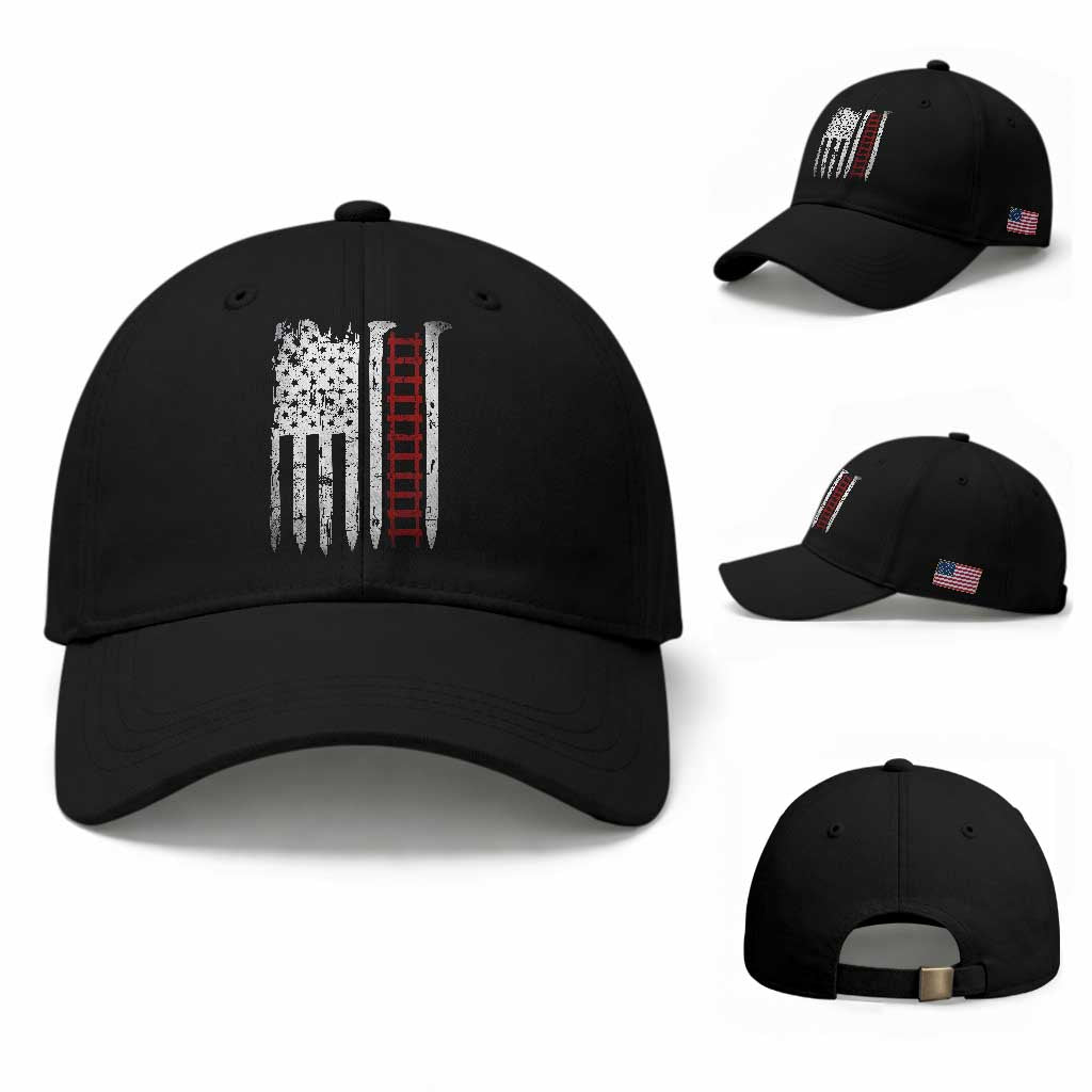 American Flag Railroad Baseball Cap Railway Workers Track Spike Graphic TS10 Baseball Cap Universal Fit Black Print Your Wear