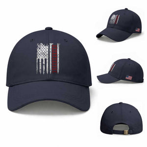 American Flag Railroad Baseball Cap Railway Workers Track Spike Graphic TS10 Baseball Cap Universal Fit Navy Print Your Wear