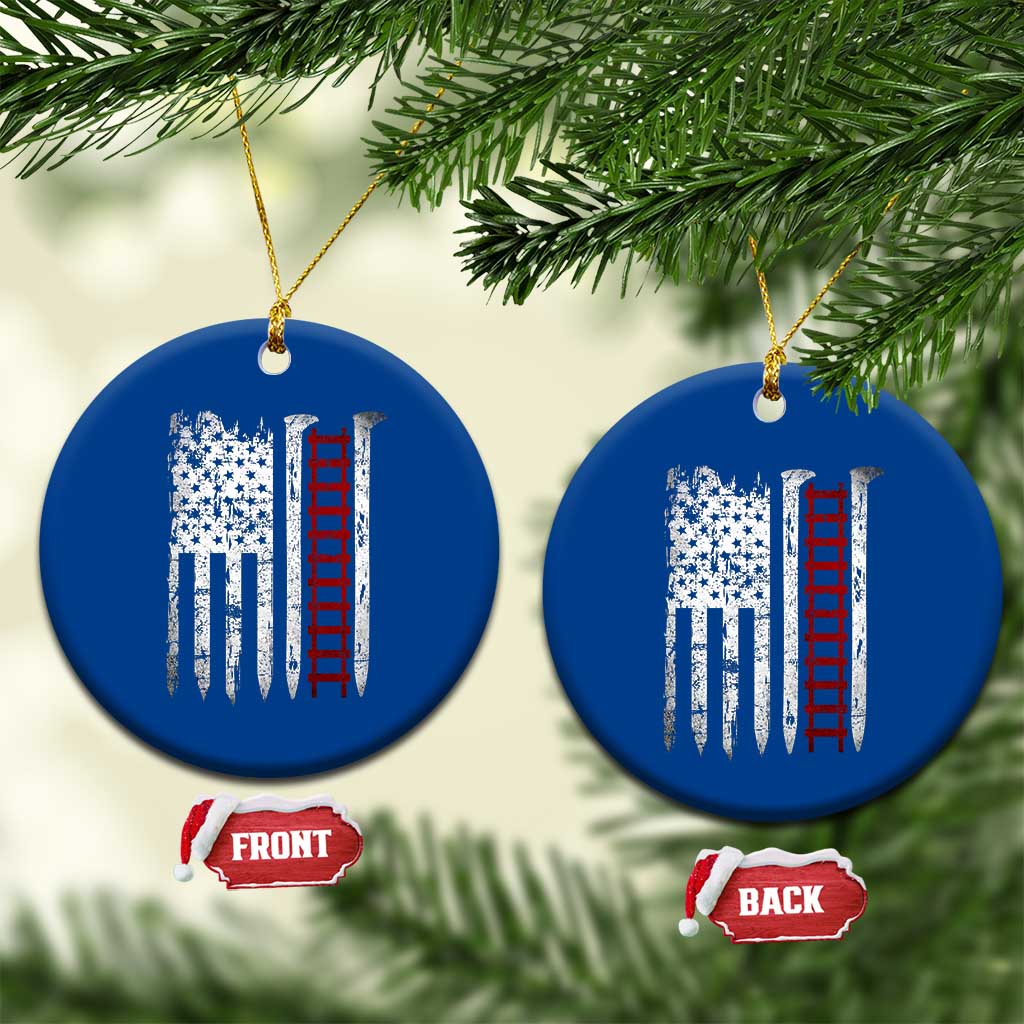 American Flag Railroad Ceramic Ornament Railway Workers Track Spike Graphic TS10 1pc Blue Print Your Wear
