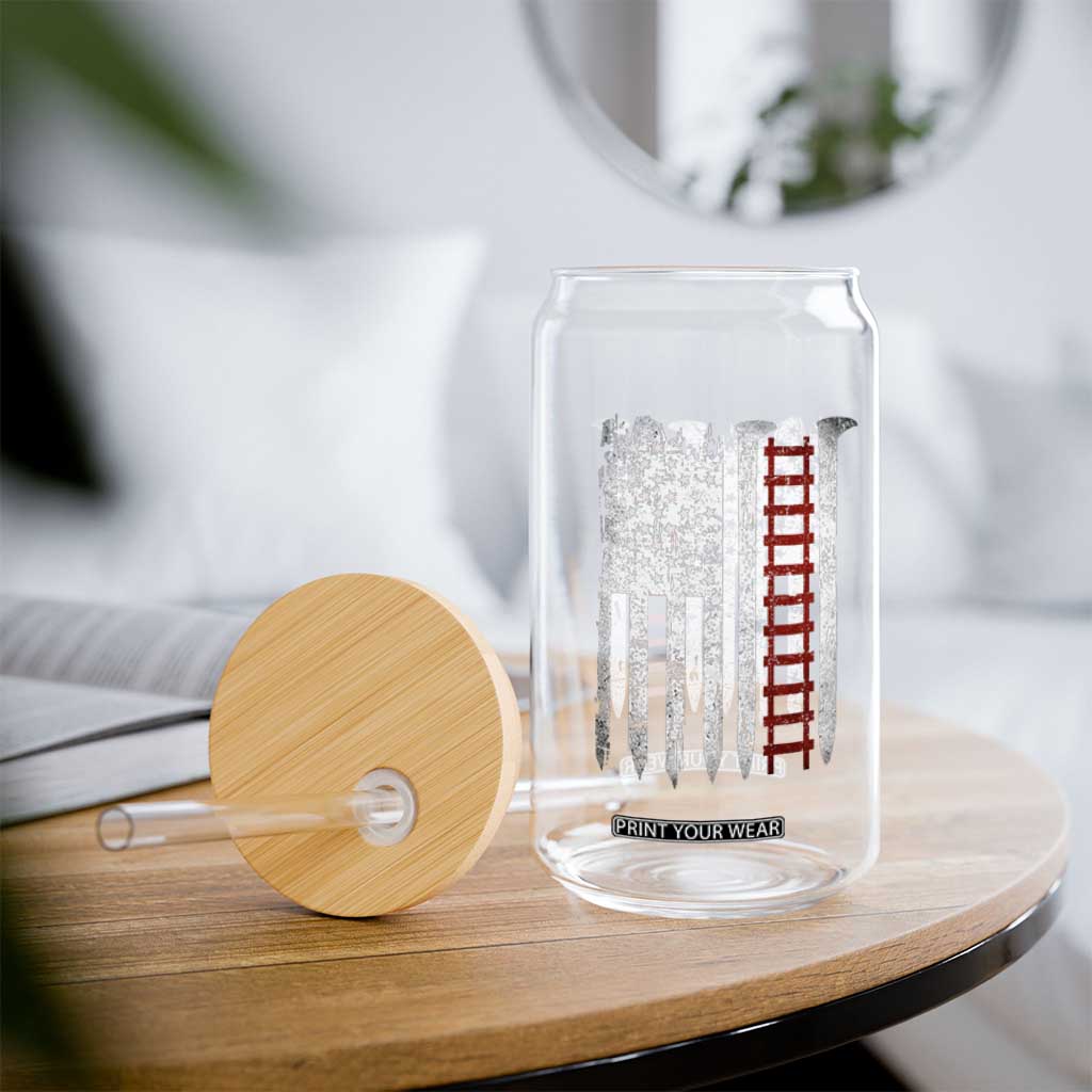 American Flag Railroad Glass Can Railway Workers Track Spike Graphic TS10 Print Your Wear