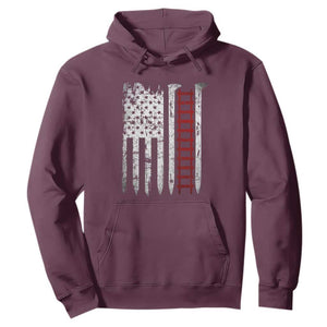 American Flag Railroad Hoodie Railway Workers Track Spike Graphic TS10 Maroon Print Your Wear