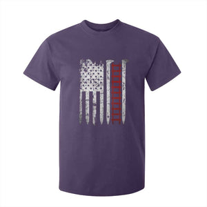American Flag Railroad T Shirt For Kid Railway Workers Track Spike Graphic TS10 Purple Print Your Wear