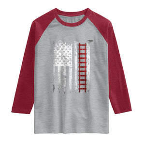 American Flag Railroad Raglan Shirt Railway Workers Track Spike Graphic TS10 Heather Gray Heather Red Print Your Wear