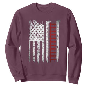 American Flag Railroad Sweatshirt Railway Workers Track Spike Graphic TS10 Maroon Print Your Wear
