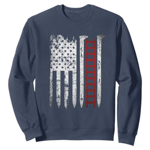 American Flag Railroad Sweatshirt Railway Workers Track Spike Graphic TS10 Navy Print Your Wear