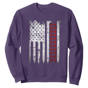 American Flag Railroad Sweatshirt Railway Workers Track Spike Graphic TS10 Purple Print Your Wear
