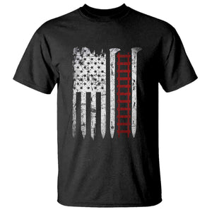 American Flag Railroad T Shirt Railway Workers Track Spike Graphic TS10 Black Print Your Wear
