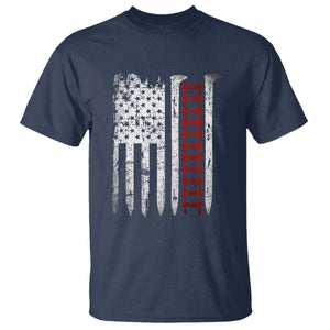 American Flag Railroad T Shirt Railway Workers Track Spike Graphic TS10 Navy Print Your Wear