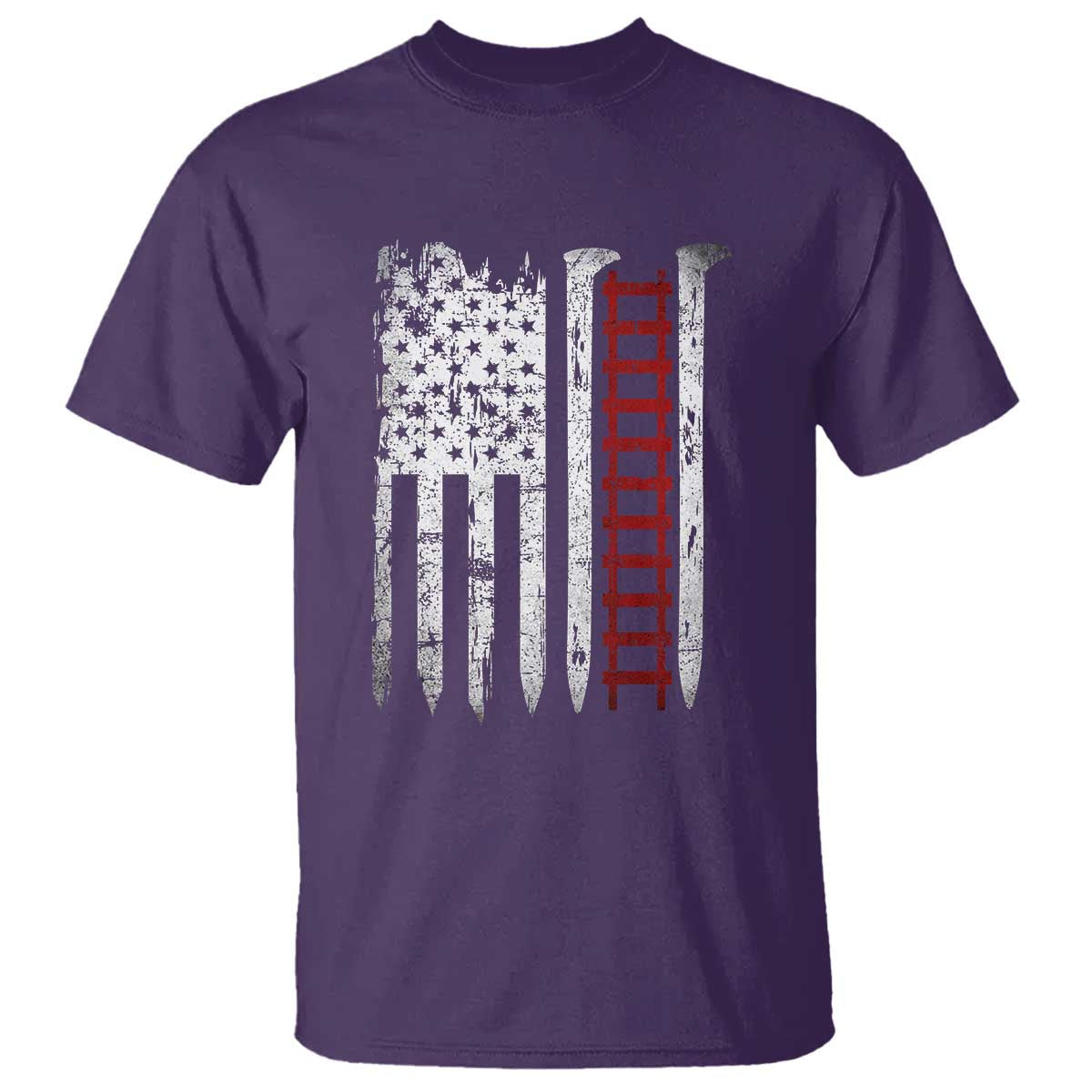 American Flag Railroad T Shirt Railway Workers Track Spike Graphic TS10 Purple Print Your Wear