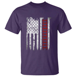 American Flag Railroad T Shirt Railway Workers Track Spike Graphic TS10 Purple Print Your Wear