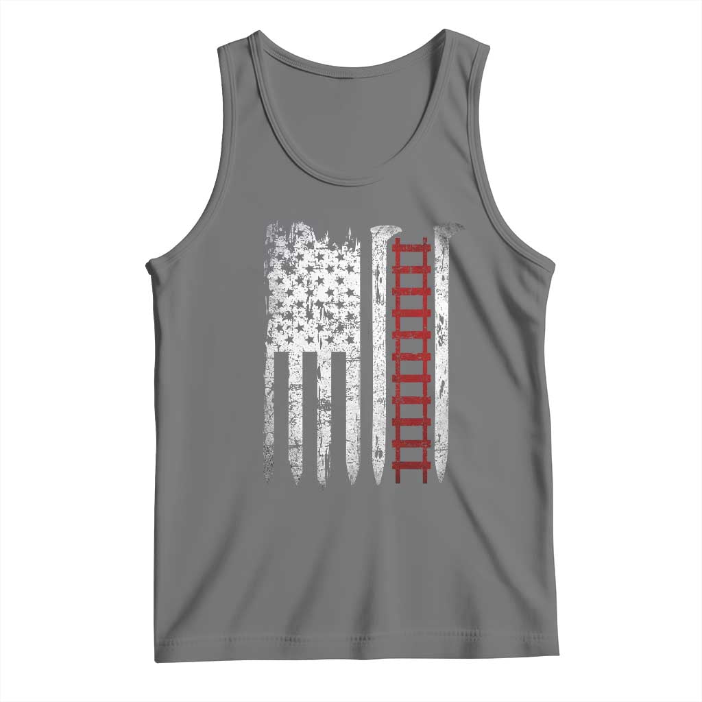 American Flag Railroad Tank Top Railway Workers Track Spike Graphic TS10 Black Heather Print Your Wear