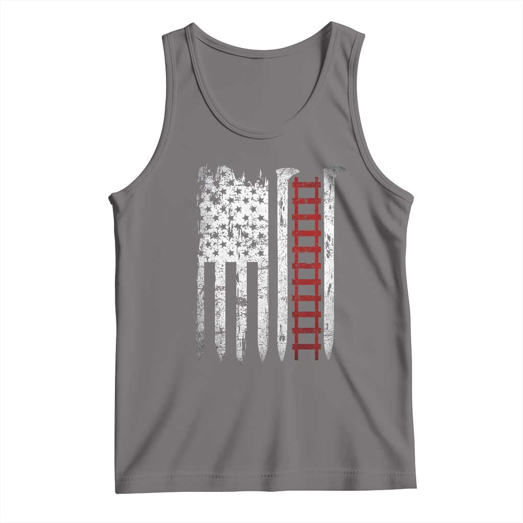 American Flag Railroad Tank Top Railway Workers Track Spike Graphic TS10 Deep Heather Print Your Wear