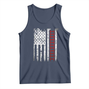 American Flag Railroad Tank Top Railway Workers Track Spike Graphic TS10 Navy Print Your Wear