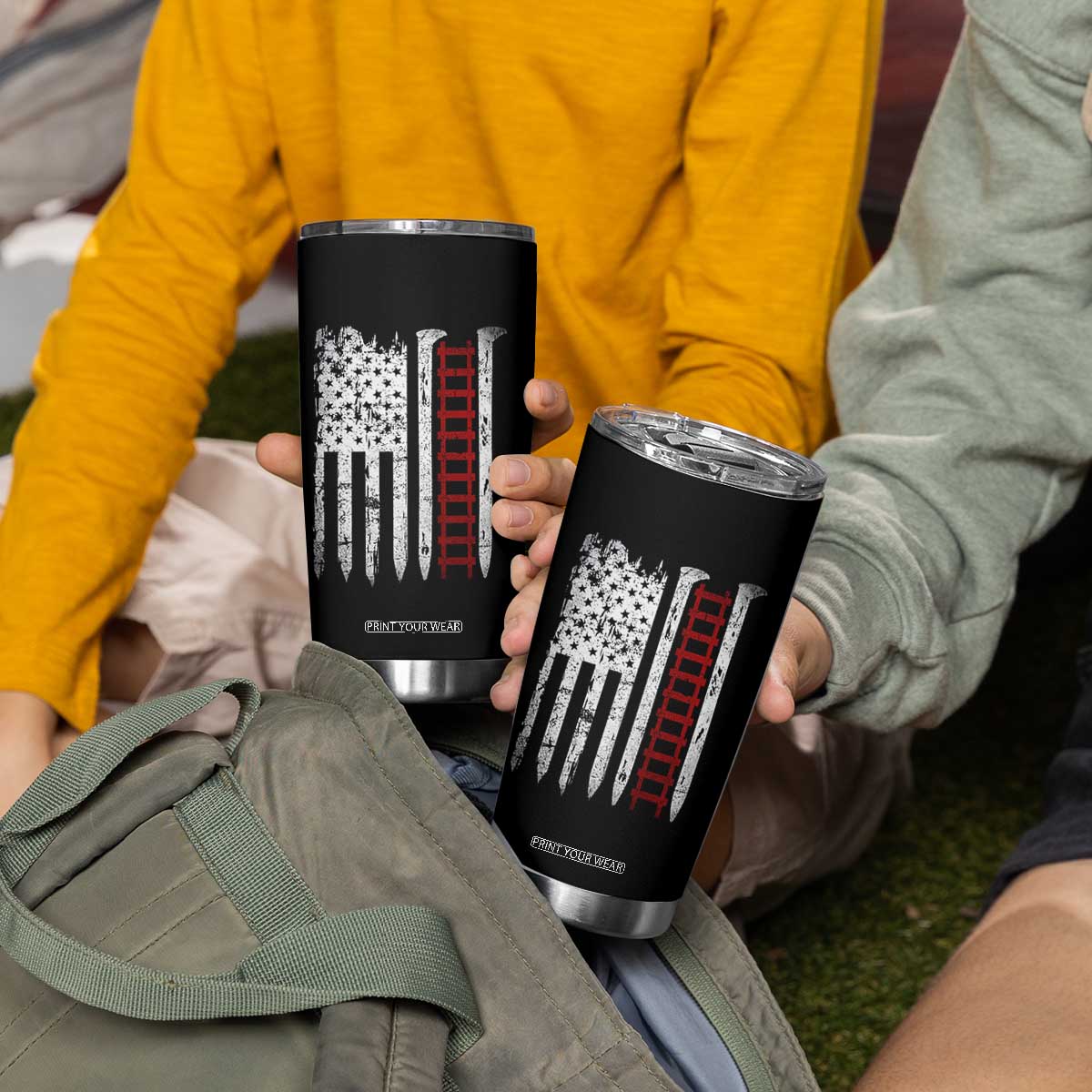American Flag Railroad Tumbler Cup Railway Workers Track Spike Graphic TS10 Print Your Wear