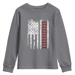 American Flag Railroad Youth Sweatshirt Railway Workers Track Spike Graphic TS10 Charcoal Print Your Wear
