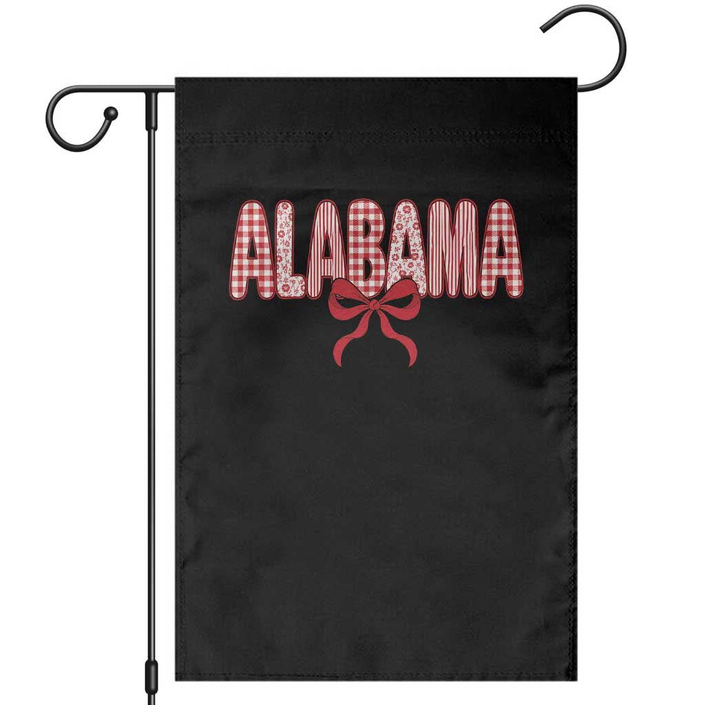 Alabama Coquette Bow Gingham Game Day Spirit Graphic Garden Flag