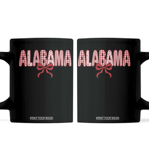 Alabama Coquette Bow Gingham Game Day Spirit Graphic Coffee Mug