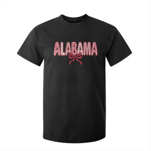 Alabama Coquette Bow Gingham Game Day Spirit Graphic T Shirt For Kid