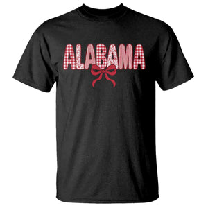 Alabama Coquette Bow Gingham Game Day Spirit Graphic T Shirt