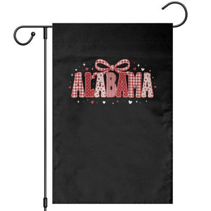 Alabama Red Coquette Bow Gingham State Pride Graphic Garden Flag