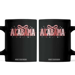 Alabama Red Coquette Bow Gingham State Pride Graphic Coffee Mug