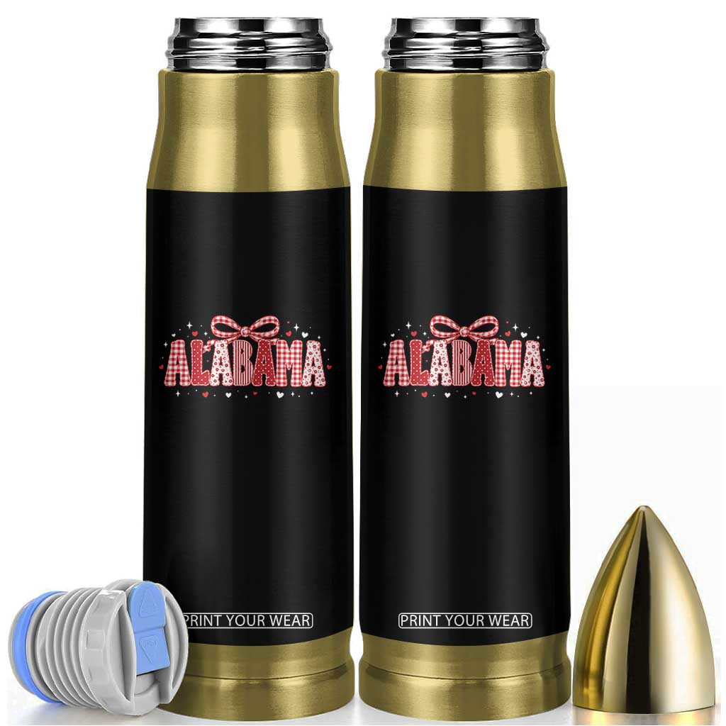 Alabama Red Coquette Bow Gingham State Pride Graphic Bullet Tumbler
