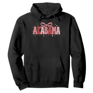Alabama Red Coquette Bow Gingham State Pride Graphic Hoodie